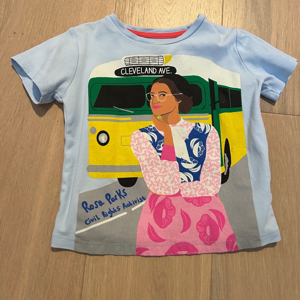 Piccolina Rosa Parks Blue Short Sleeve Tee for Girls Size 2T Collectible!